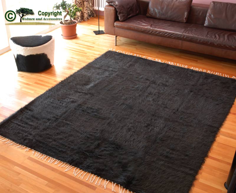 Ziegenhaarteppich Teppich Mohair Ziegenhaar schwarz 190 eBay Ziegenhaarteppich Teppich Mohair Ziegenhaar schwarz 190 eBay